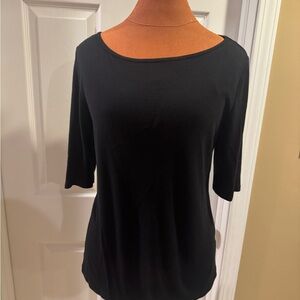 Apt. 9 Black L 3/4 Sleeve Women's Tee